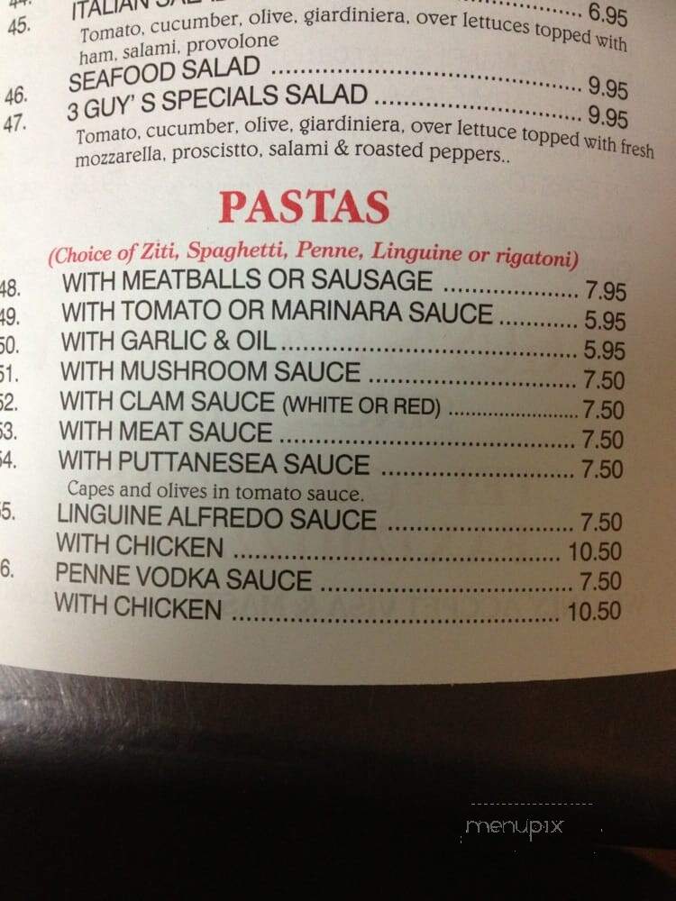Three Guys From Italy - Jersey City, NJ menu_pic
