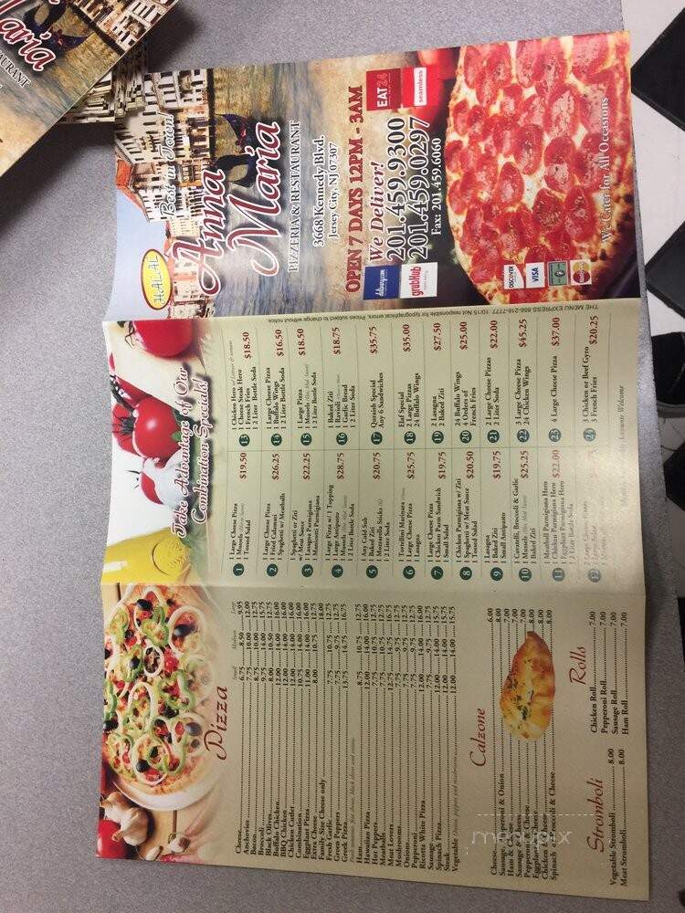 Anna Maria Pizzeria - Jersey City, NJ menu_pic