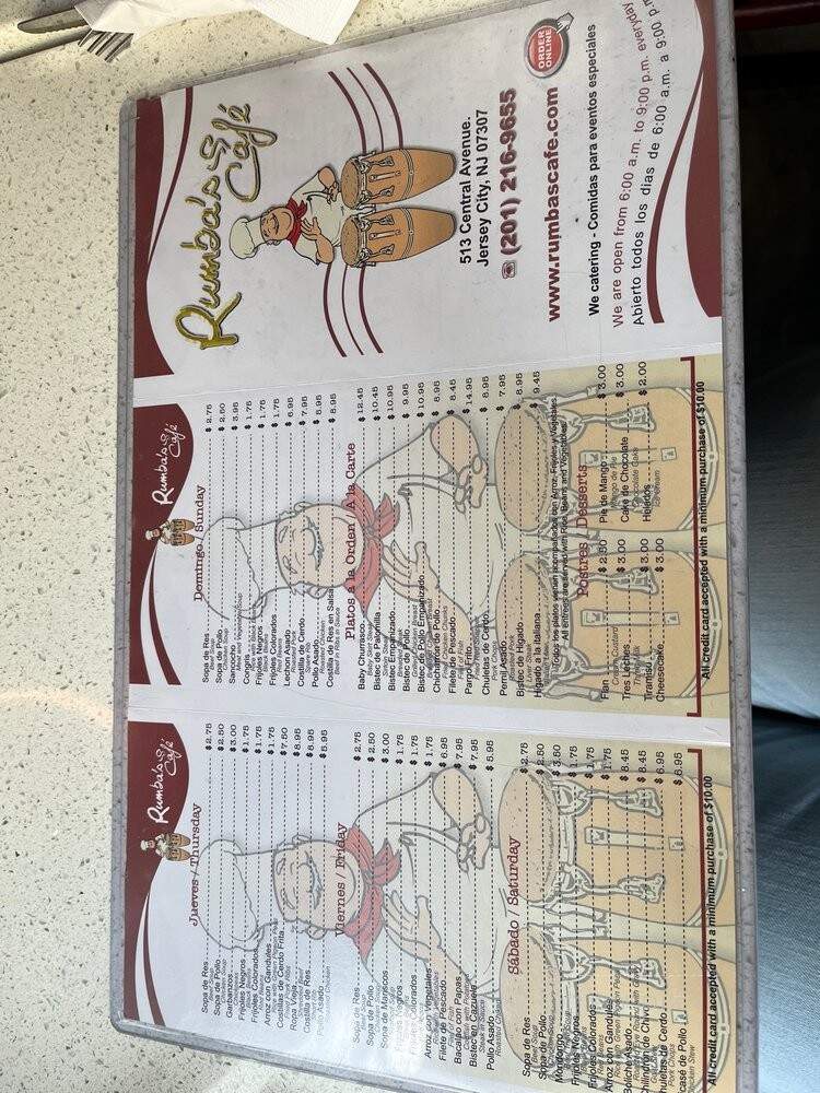 Rumba's Cafe - Jersey City, NJ menu_pic