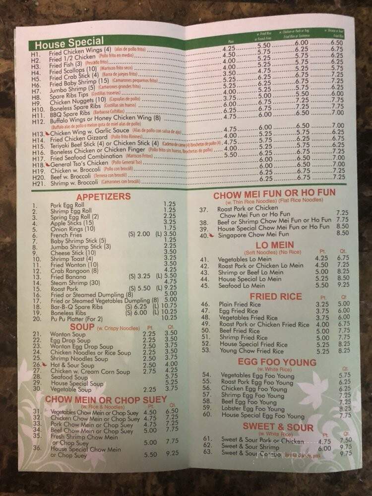 Sunny Wok Chinese Restaurant - Union City, NJ menu_pic
