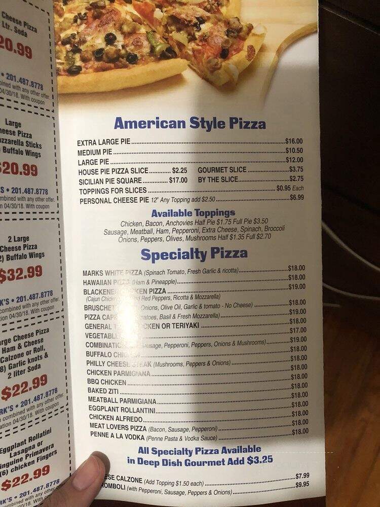Mark's Pizza & Restaurant - Hackensack, NJ menu_pic