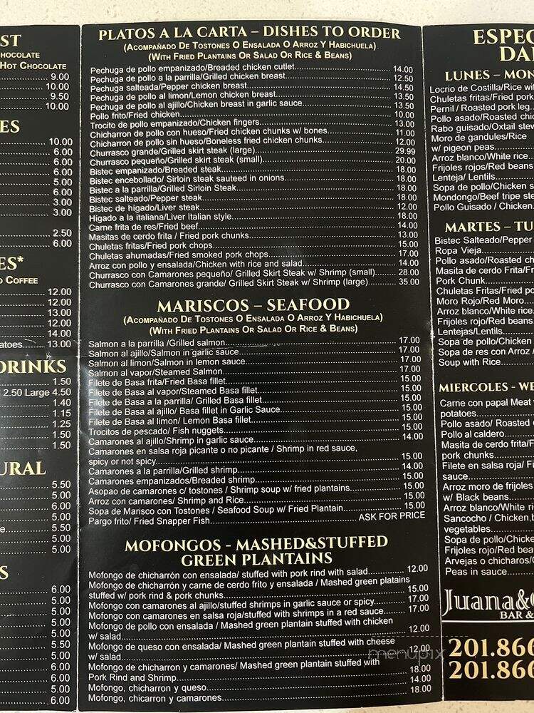 Juana & Gloria - Union City, NJ menu_pic