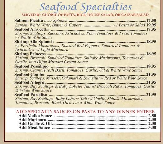 Attilio Restaurant & Pizza - West Long Branch, NJ menu_pic