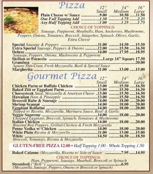 Attilio Restaurant & Pizza - West Long Branch, NJ menu_pic