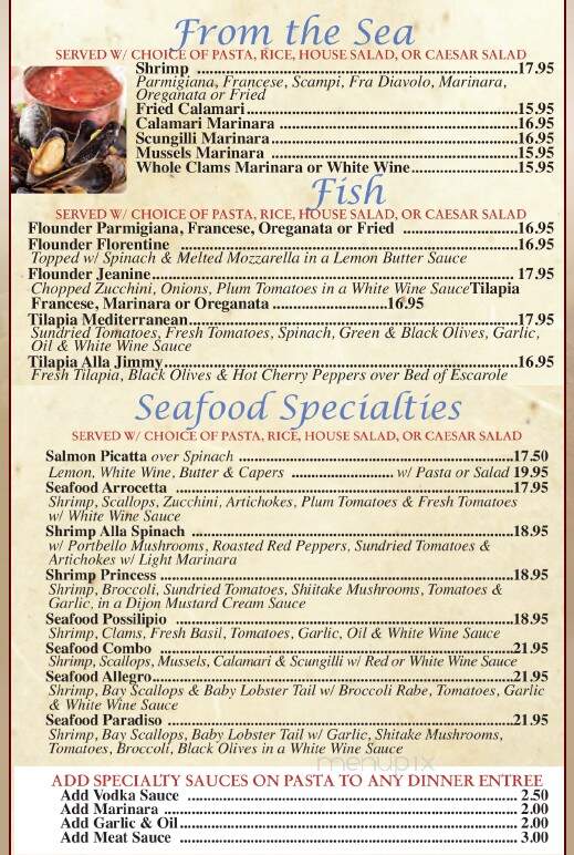 Attilio Restaurant & Pizza - West Long Branch, NJ menu_pic