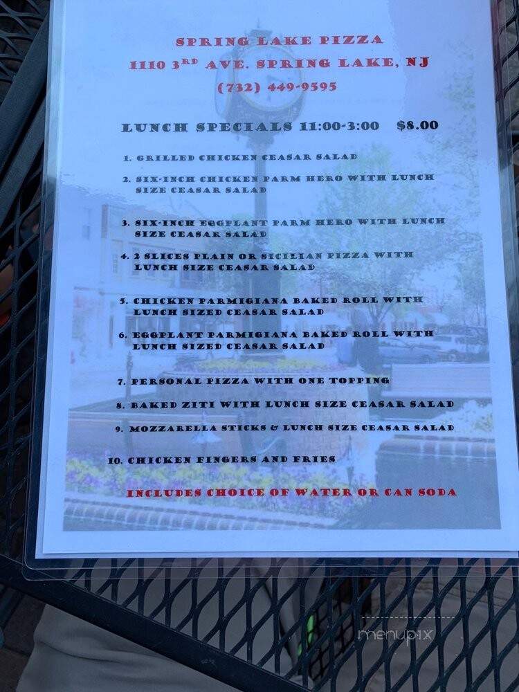 Spring Lake Gourmet Pizzeria - Spring Lake, NJ menu_pic
