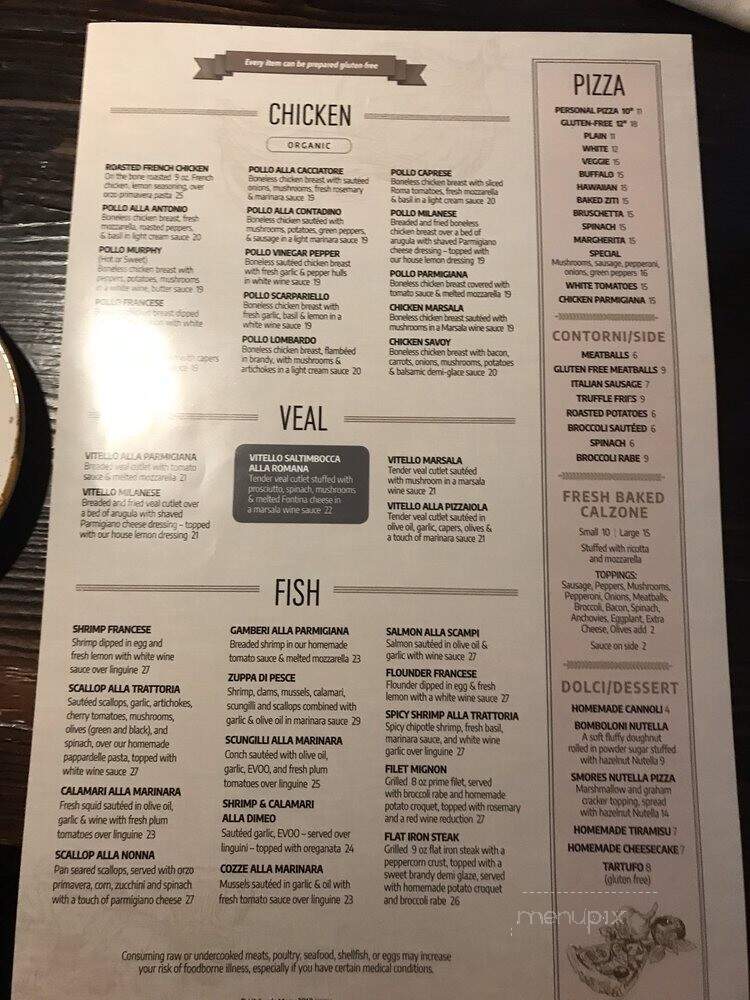 Antonio's Trattoria - Belmar, NJ menu_pic