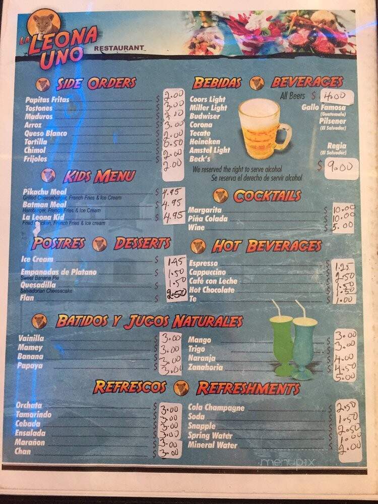 La Leona Inc - North Bergen, NJ menu_pic