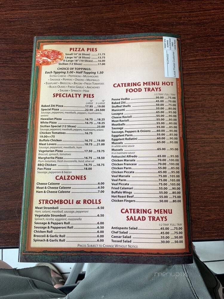 Pizza Corner - Cliffside Park, NJ menu_pic