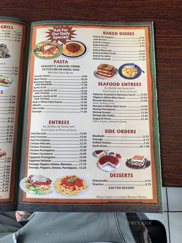 Pizza Corner - Cliffside Park, NJ menu_pic