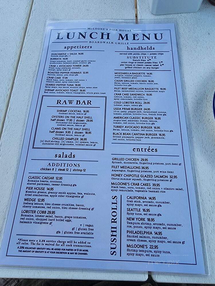 McLoones Pier House - Long Branch, NJ menu_pic