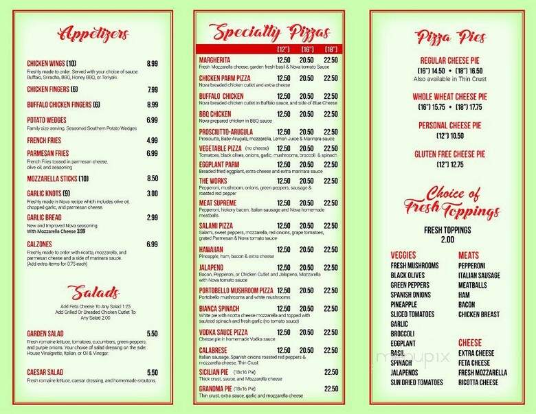 Pizza Nova - Fort Lee, NJ menu_pic