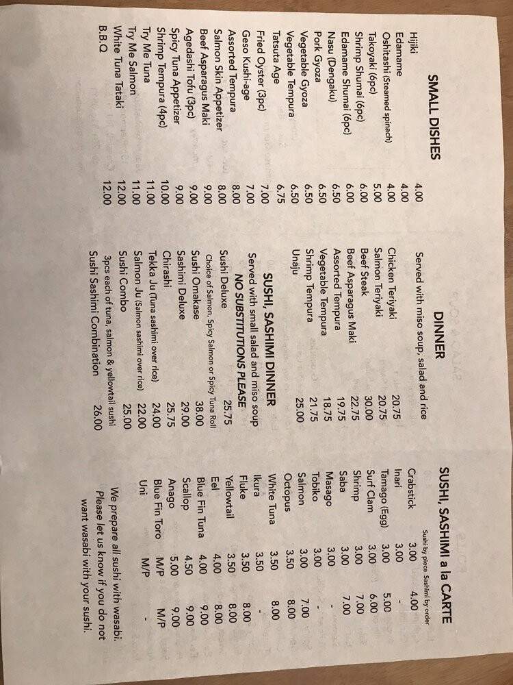 Umeya Restaurant - Cresskill, NJ menu_pic
