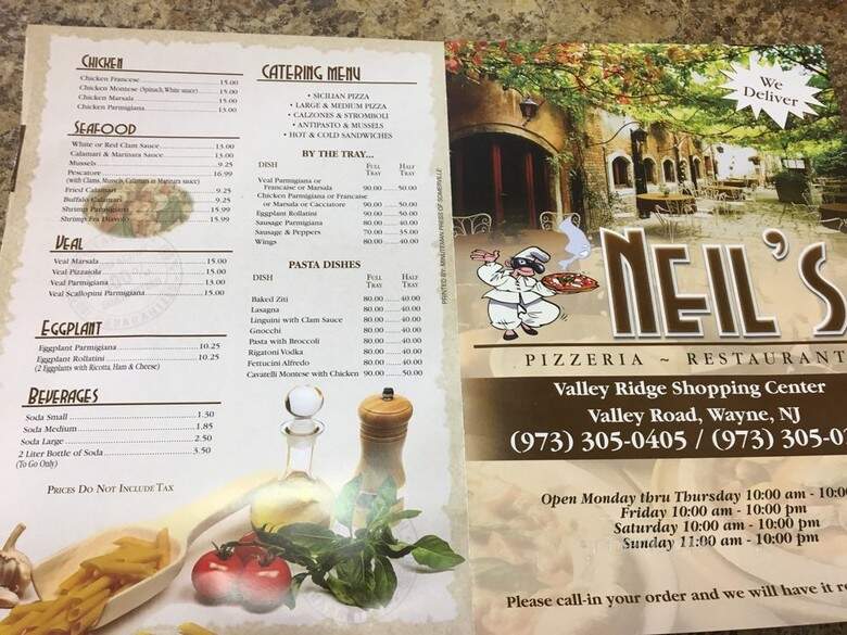 Neil's Pizzeria - Wayne, NJ menu_pic