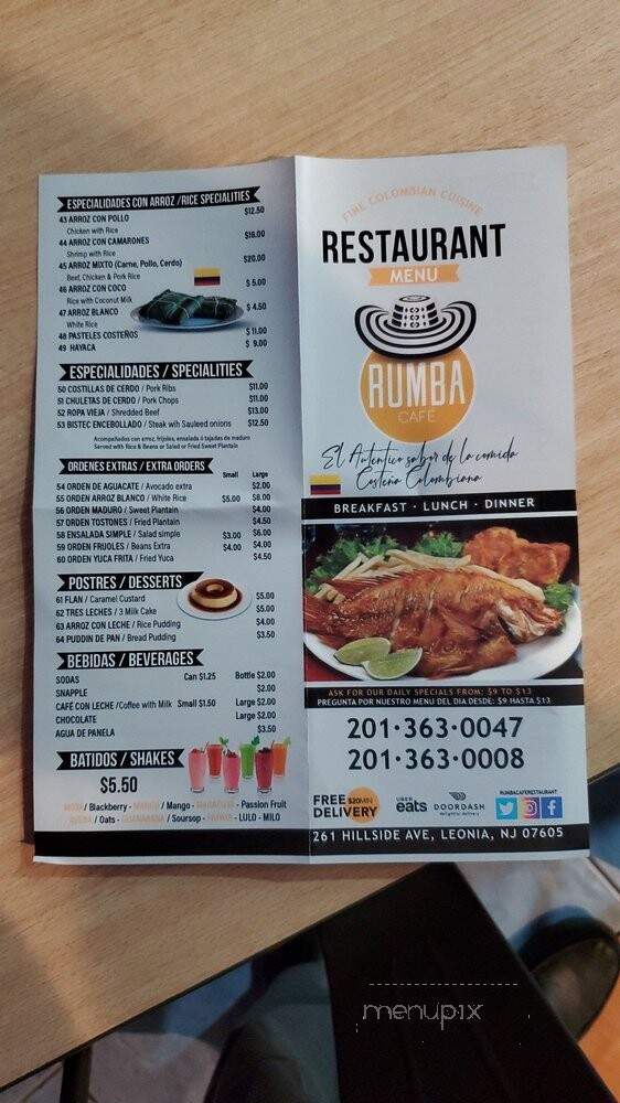 Rumba Cafe - Leonia, NJ menu_pic