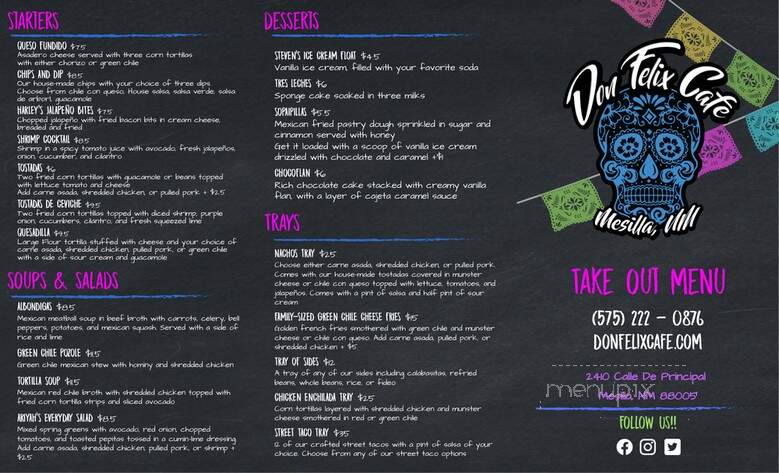 Cafe Don Felix - Mesilla, NM menu_pic