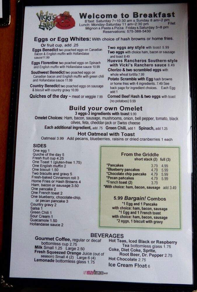 Vicki's Eatery - Silver City, NM menu_pic