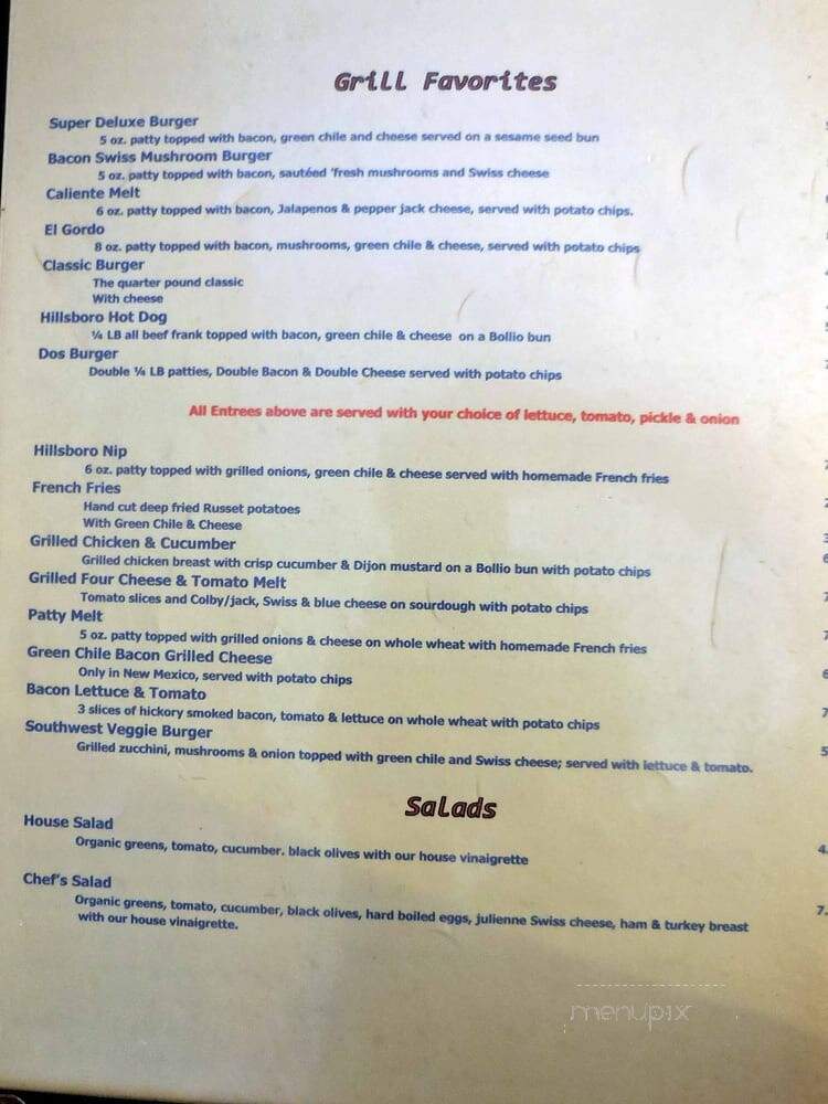 Hillsboro General Store - Hillsboro, NM menu_pic