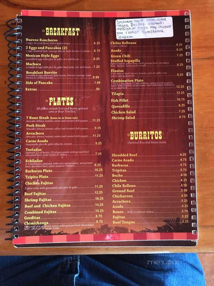 Los Ninos Mexican Restaurant - Roswell, NM menu_pic