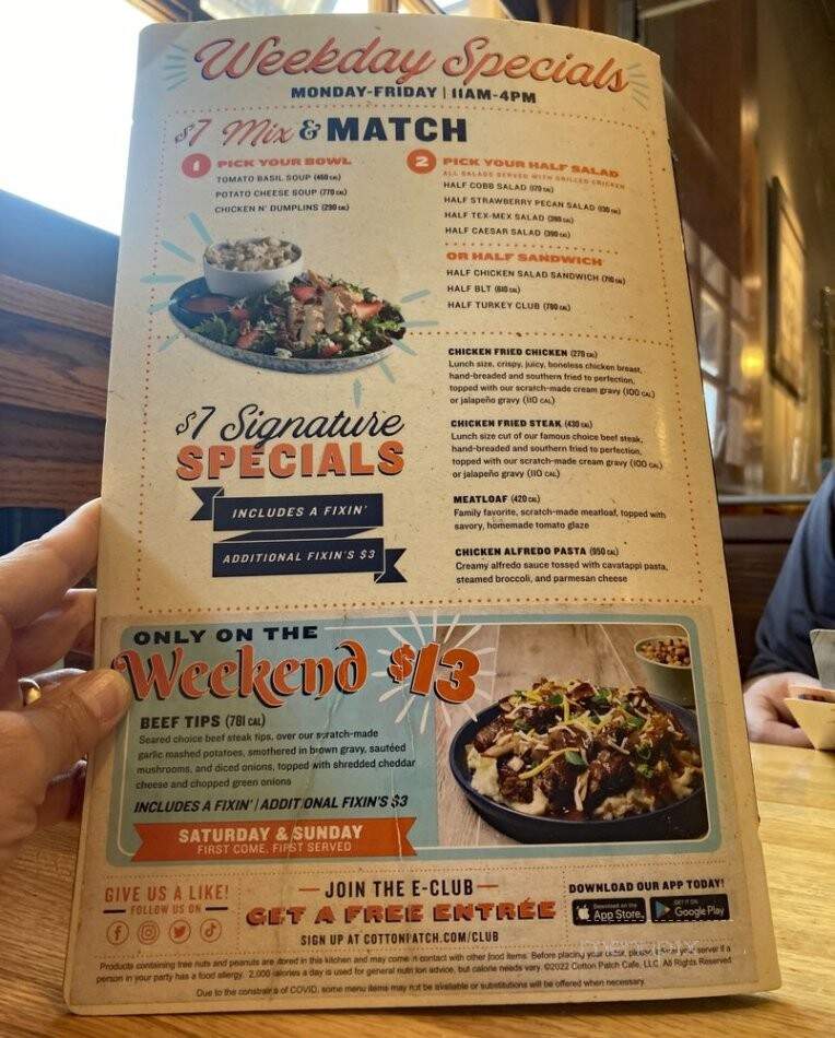 Cotton Patch Cafe - Clovis, NM menu_pic