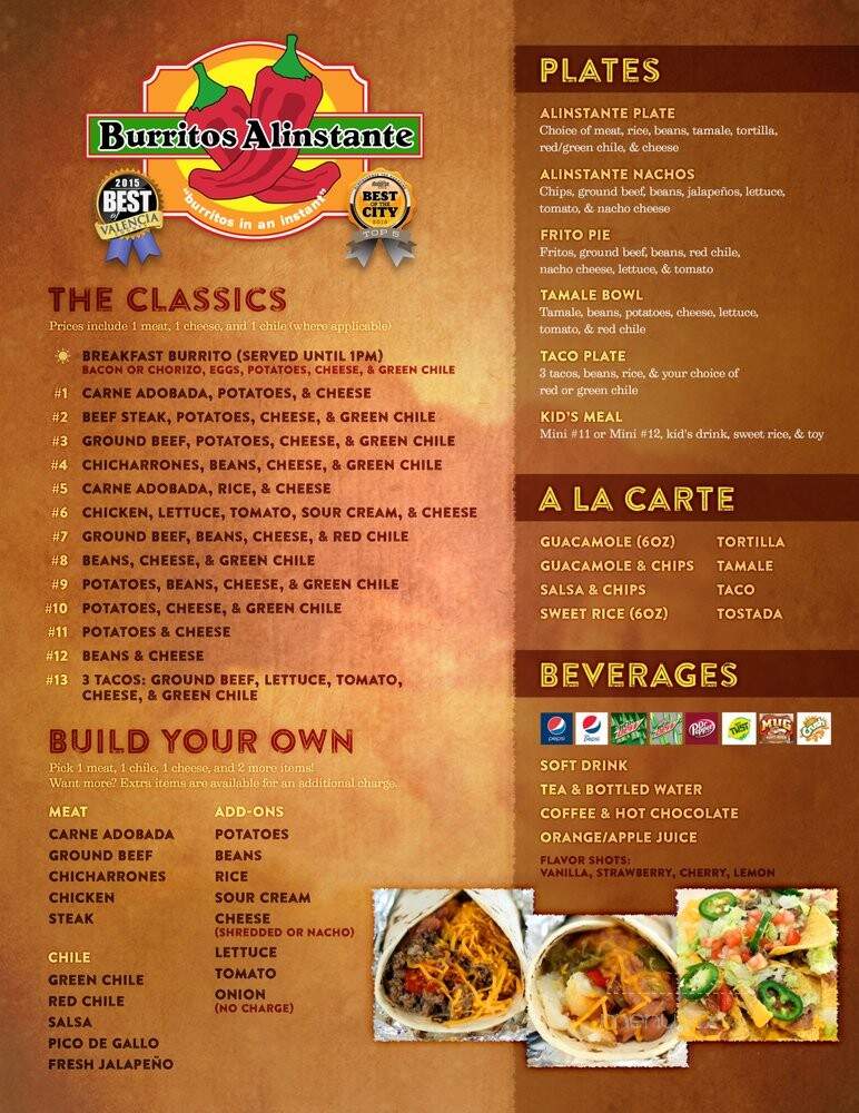 Burritos Alinstante - Bosque Farms, NM menu_pic