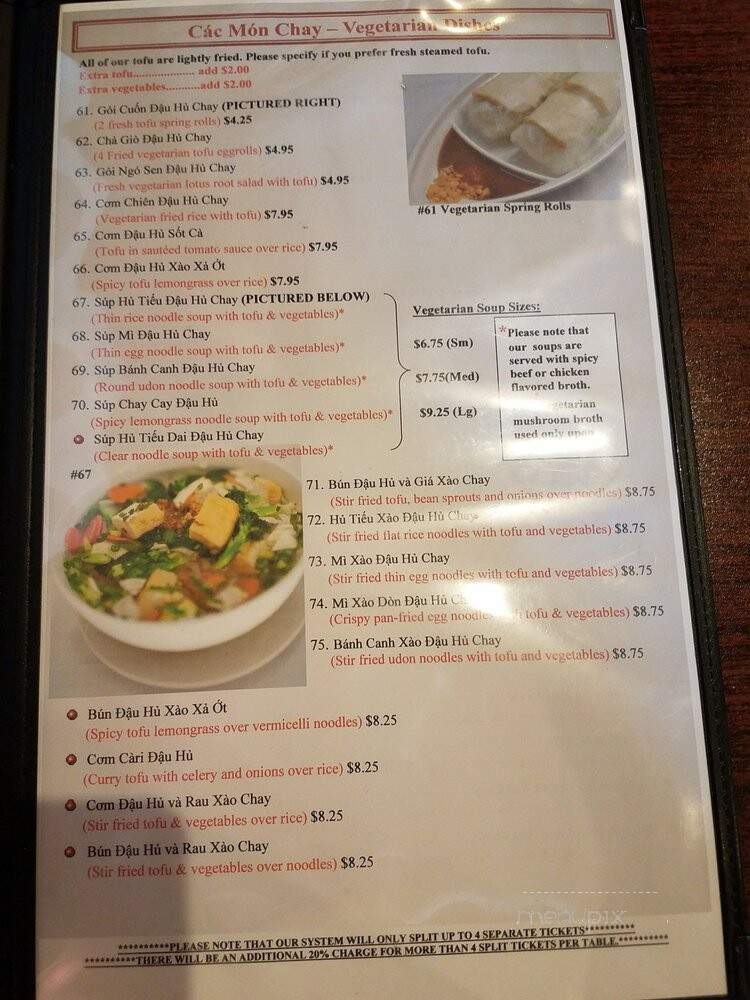 Cafe Trang - Albuquerque, NM menu_pic