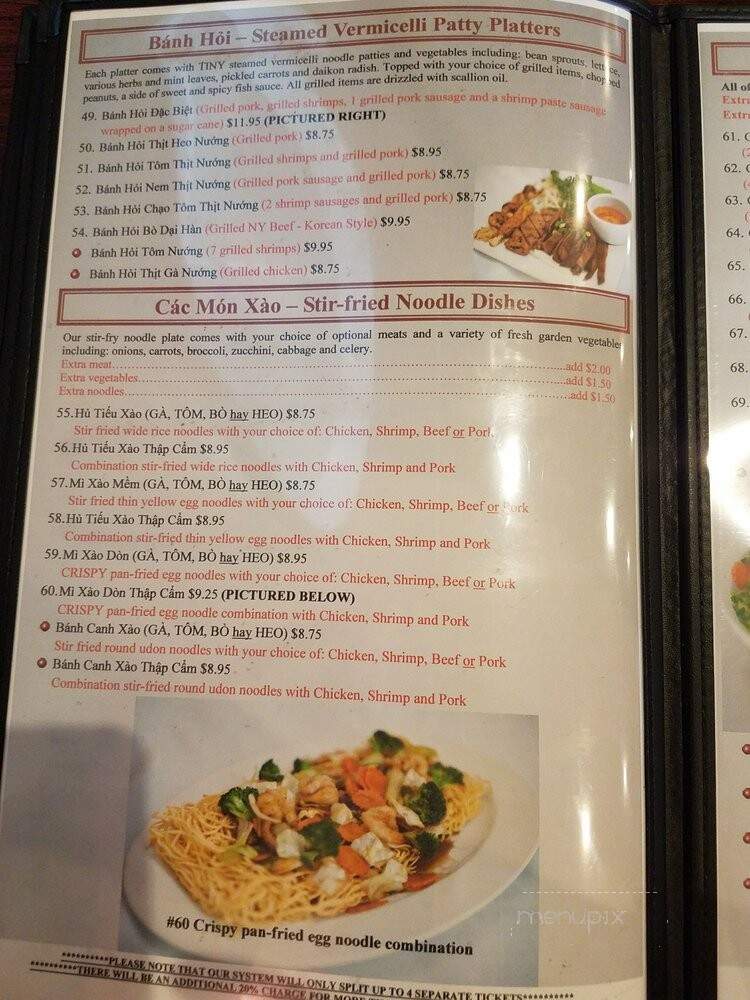 Cafe Trang - Albuquerque, NM menu_pic