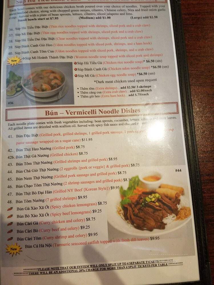 Cafe Trang - Albuquerque, NM menu_pic