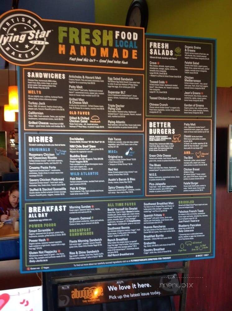 Flying Star Cafe - Albuquerque, NM menu_pic