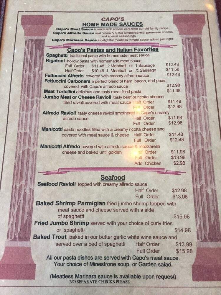 Capos Ristorante Italiano - Albuquerque, NM menu_pic
