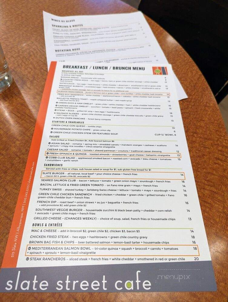 Slate Street Cafe - Albuquerque, NM menu_pic