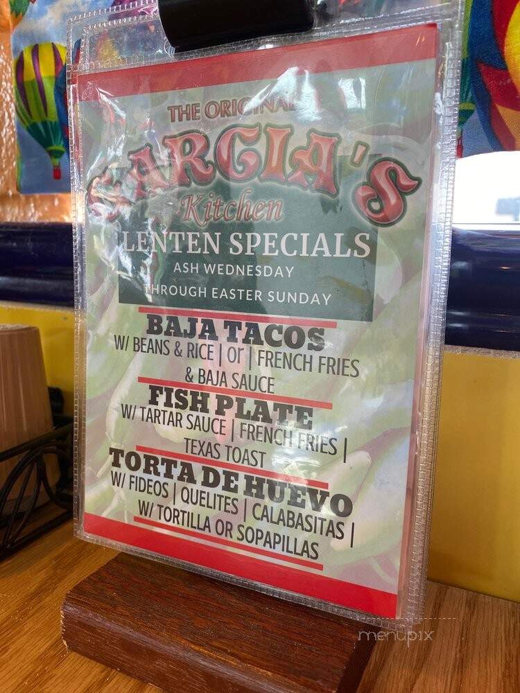 Garcia's Kitchen-The Original - Albuquerque, NM menu_pic