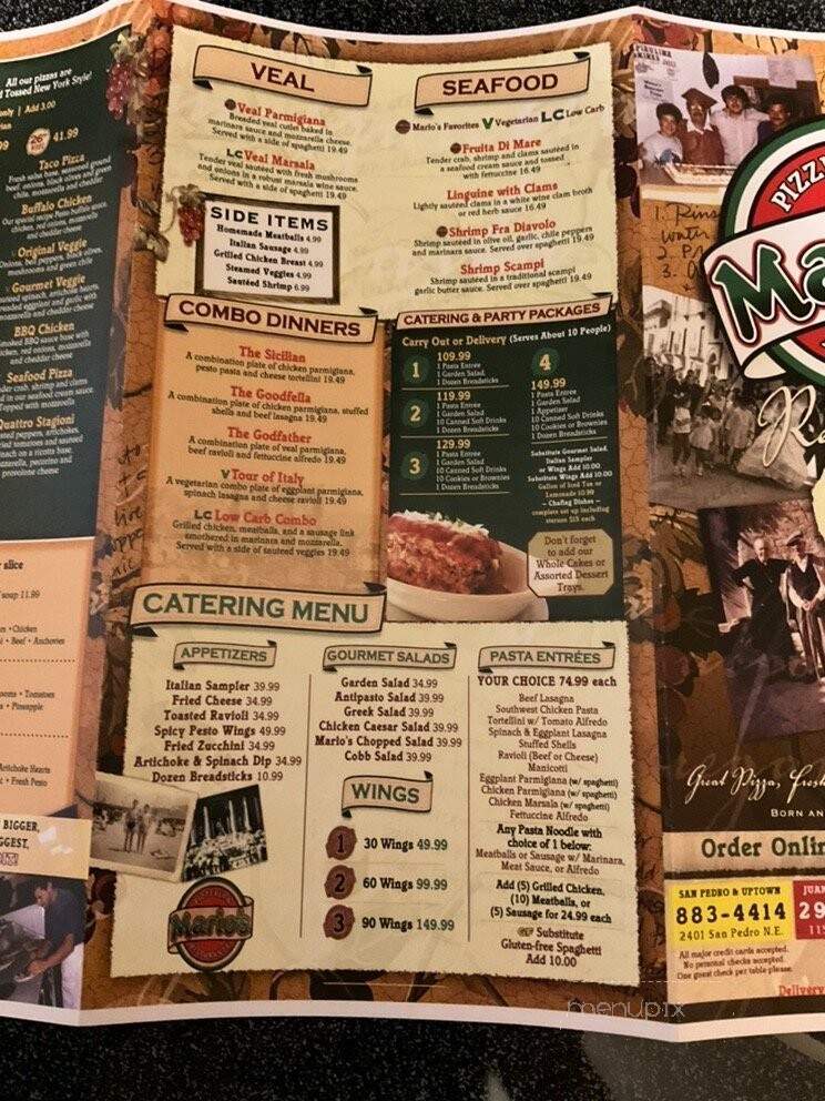 Mario's Pizza & Pasta - Albuquerque, NM menu_pic