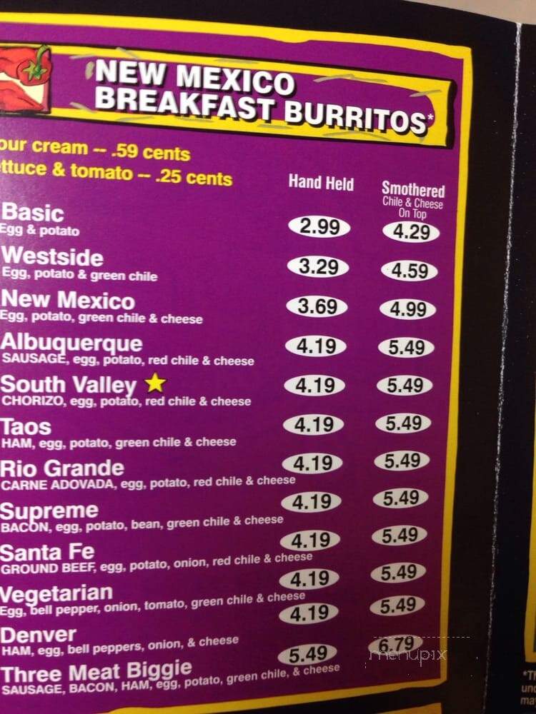 Twisters - Albuquerque, NM menu_pic