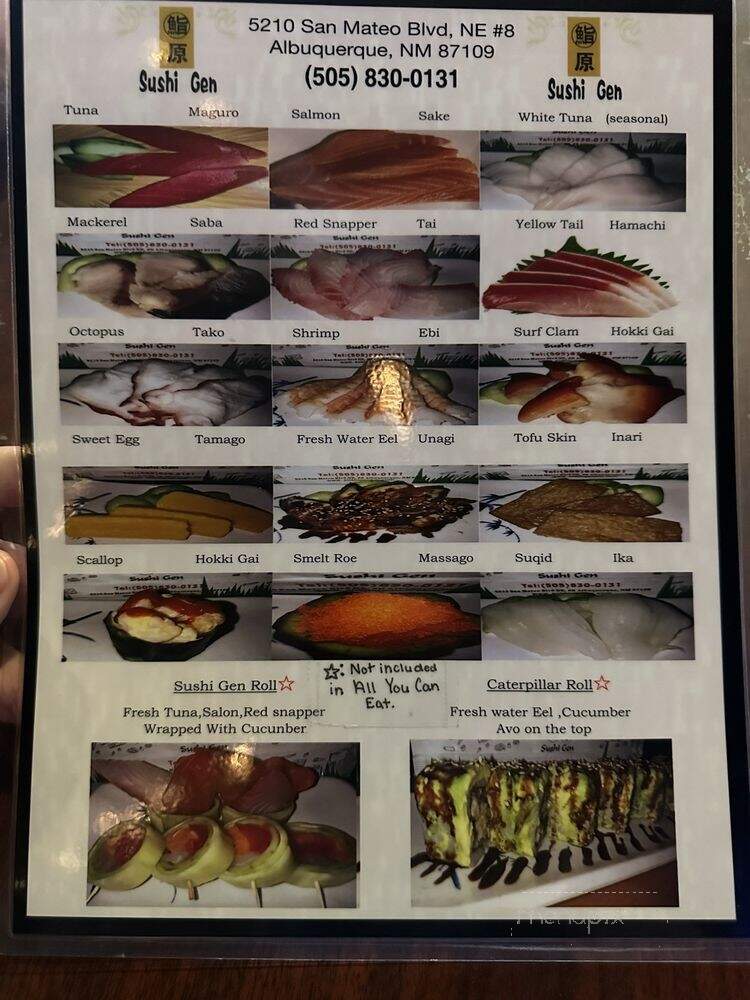 Sushi Gen Corp - Albuquerque, NM menu_pic