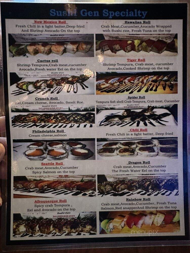 Sushi Gen Corp - Albuquerque, NM menu_pic