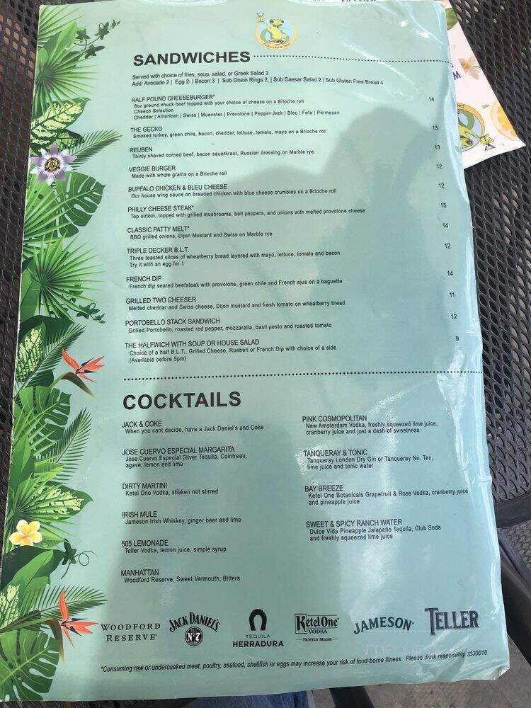 Gecko's Bar & Tapas - Albuquerque, NM menu_pic