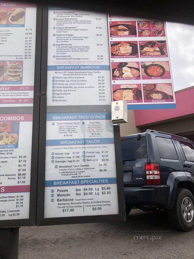 Taco Cabana - Albuquerque, NM menu_pic