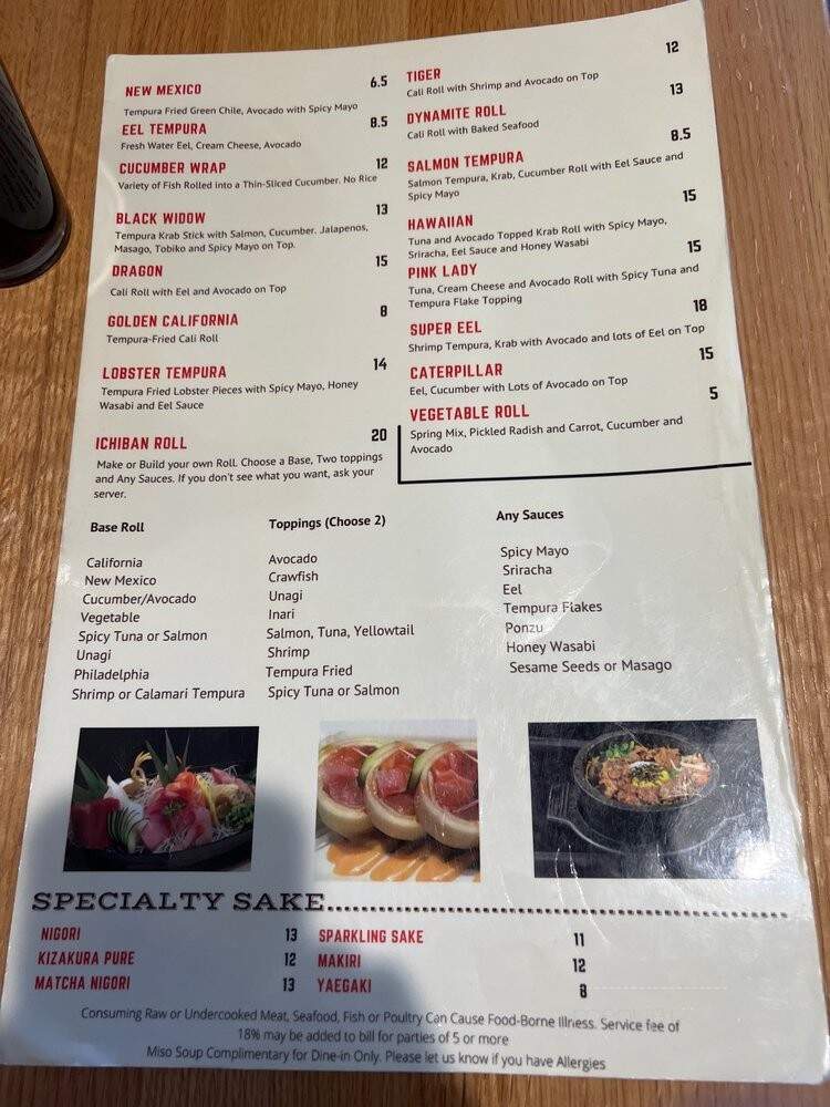Ichiban Japanese Restaurant - Albuquerque, NM menu_pic