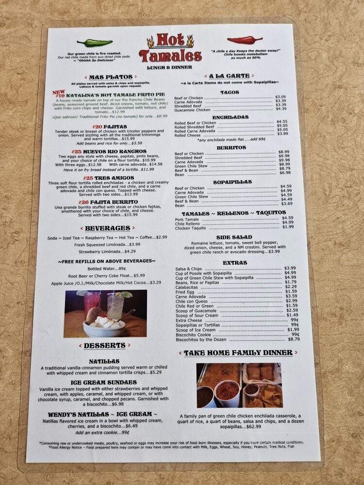 Hot Tamales - Rio Rancho, NM menu_pic