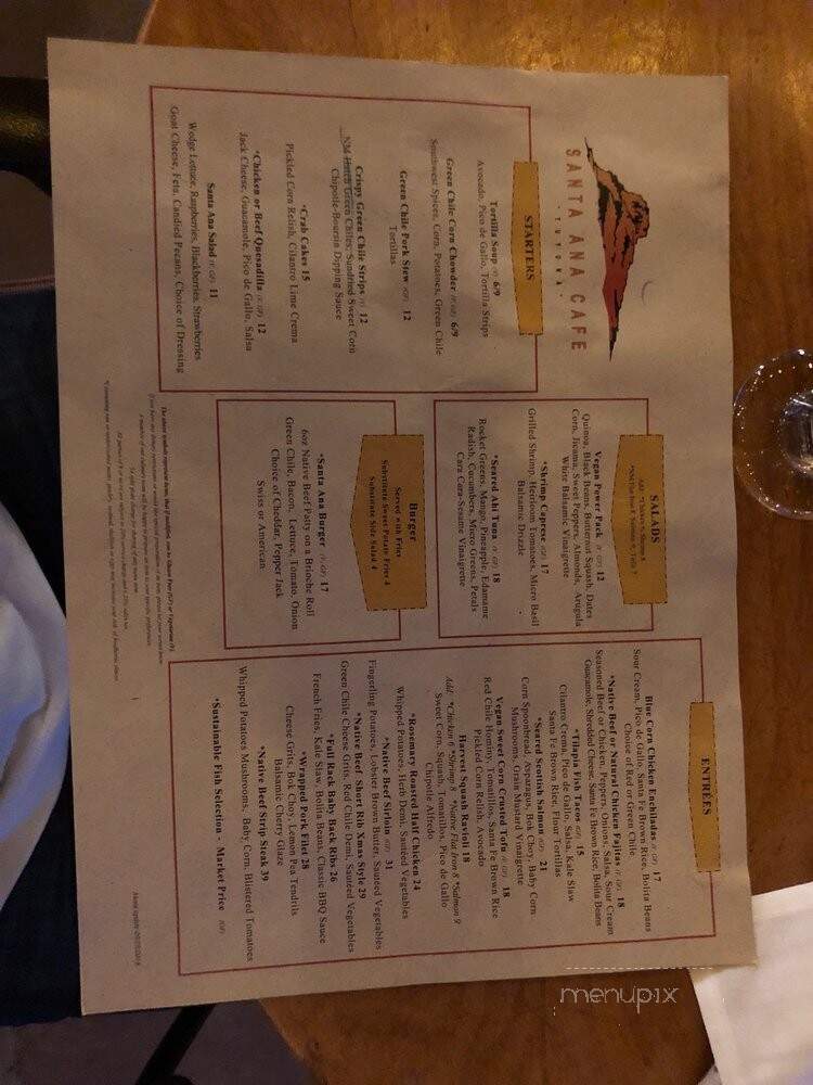 Santa Ana Cafe - Bernalillo, NM menu_pic