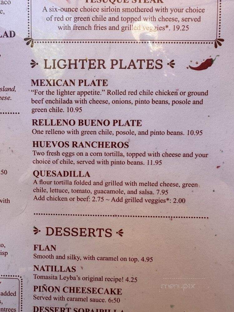 Tomasita's Business Office - Santa Fe, NM menu_pic