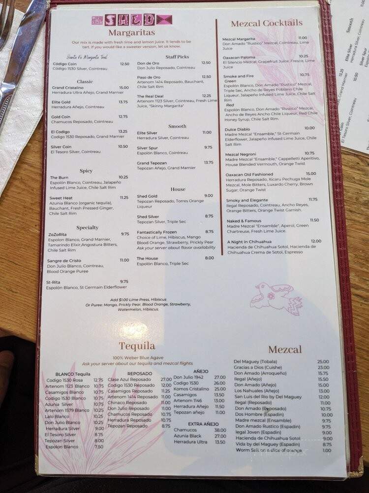 The Shed Creative Cooking - Santa Fe, NM menu_pic
