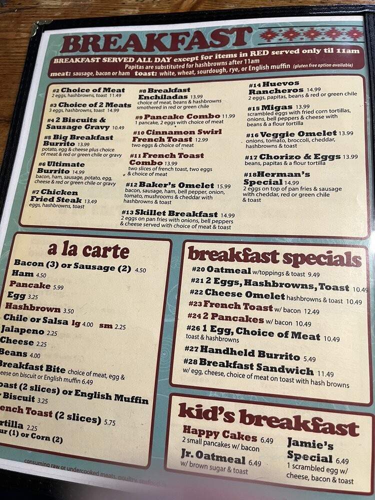Early Bird Cafe & Bakery - Angel Fire, NM menu_pic