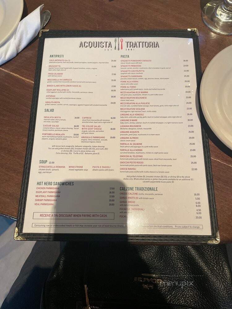 Acquista Trattoria Pizza Pasta - Fresh Meadows, NY menu_pic