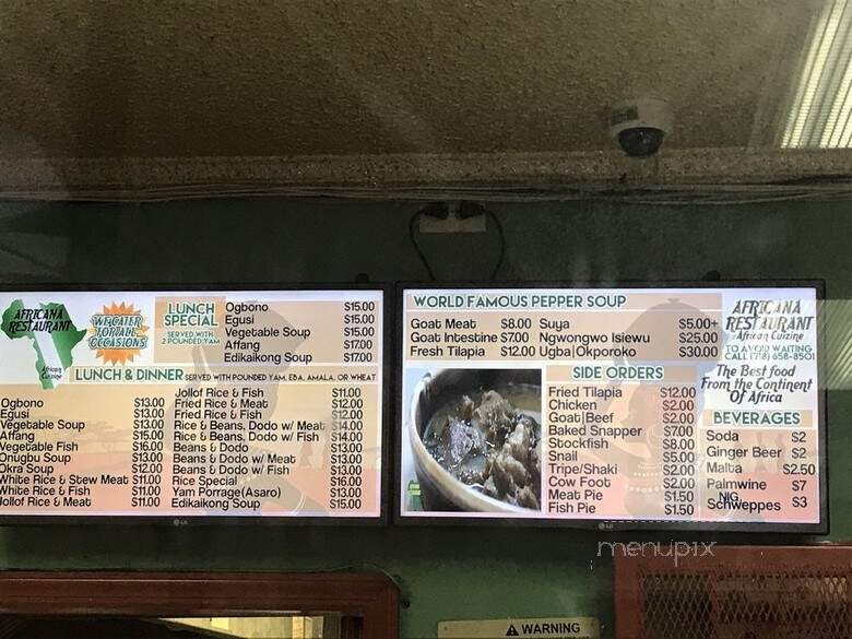 Africana - Jamaica, NY menu_pic