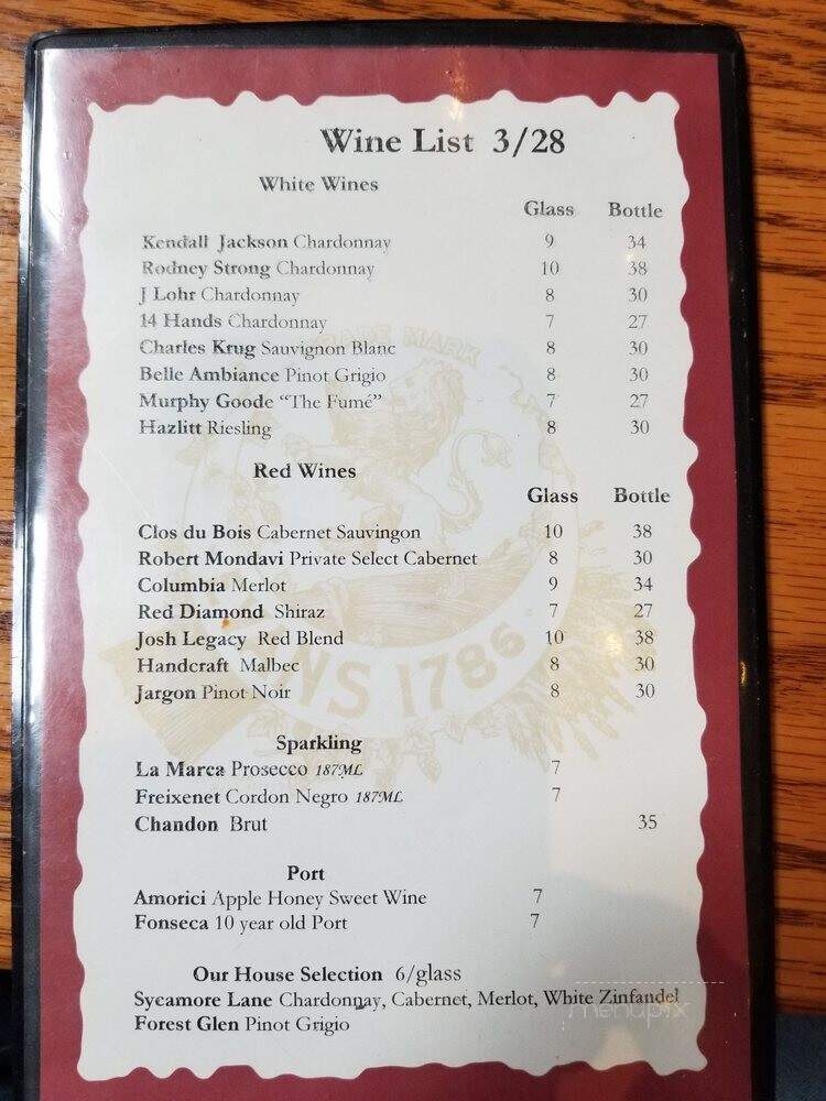 Albany Pump Station-Ch Evans - Albany, NY menu_pic