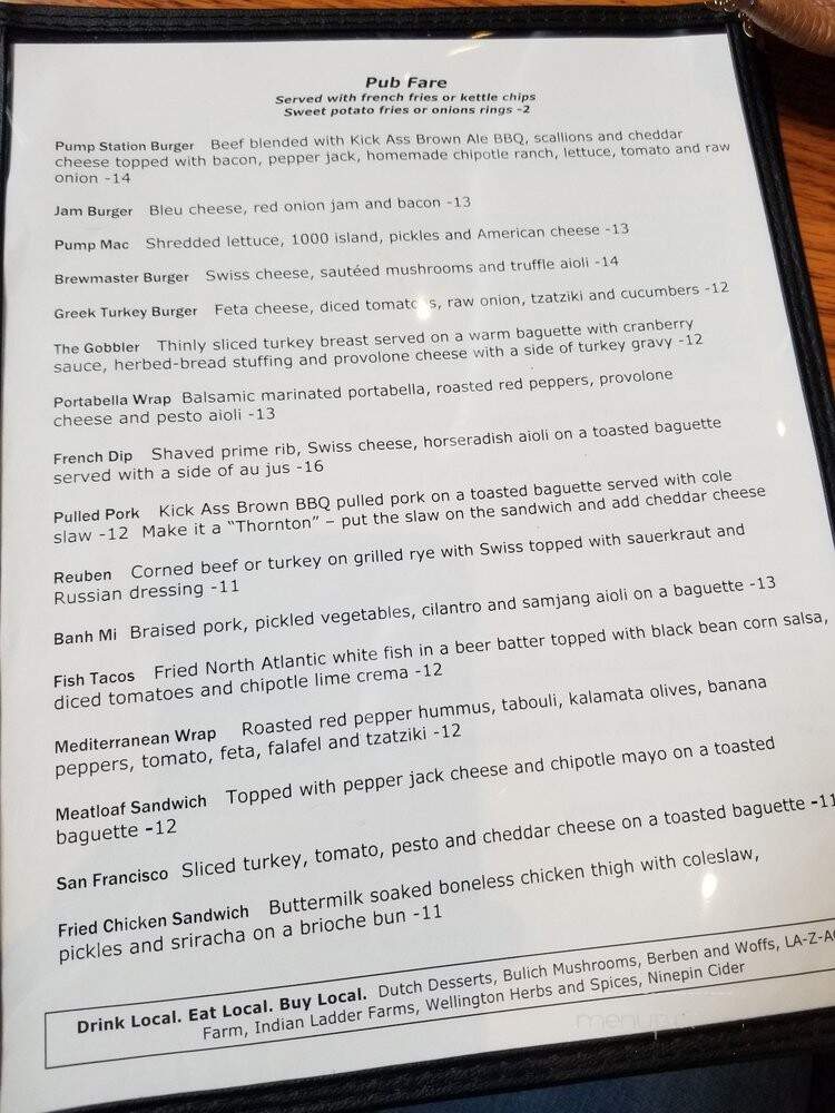 Albany Pump Station-Ch Evans - Albany, NY menu_pic