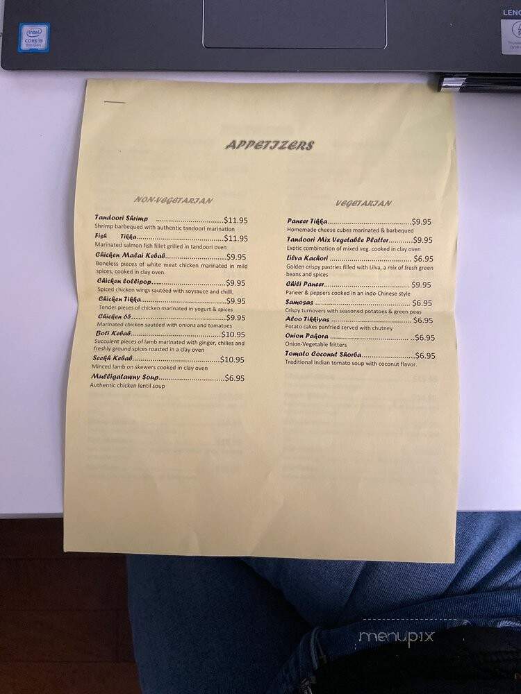 Bombay's Indian Cuisine - New York, NY menu_pic
