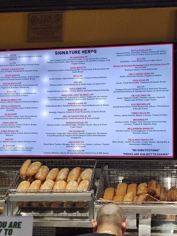 Anthony & Son - Brooklyn, NY menu_pic